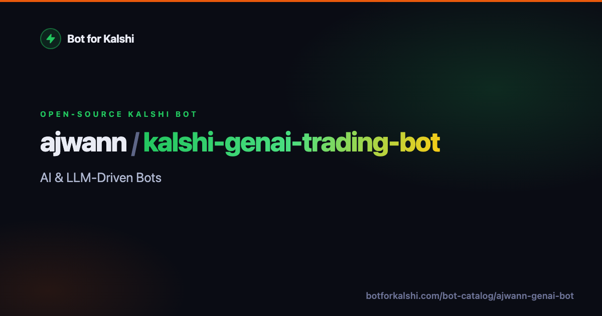 ajwann / kalshi-genai-trading-bot | Bot for Kalshi
